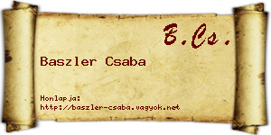 Baszler Csaba névjegykártya