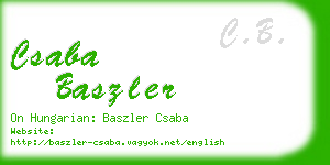 csaba baszler business card